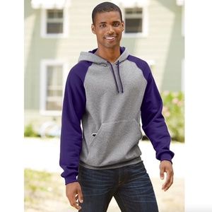 NWOT Jerzees NuBlend Colorblock Raglan Hoodie